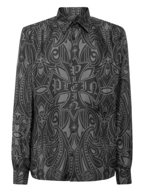 paisley-print cross shirt by PHILIPP PLEIN