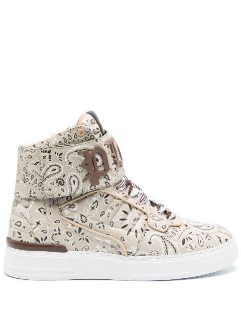 paisley-print hi-top sneakers by PHILIPP PLEIN