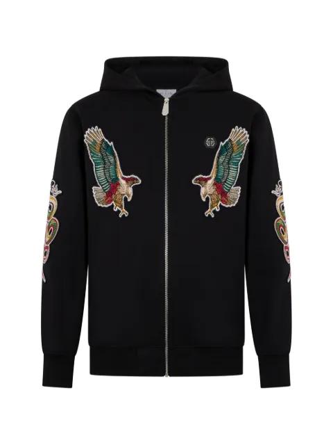 patch-embellishment zip-up hoodie by PHILIPP PLEIN