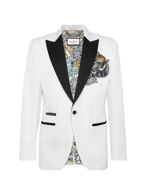 patch peak-lapel blazer by PHILIPP PLEIN