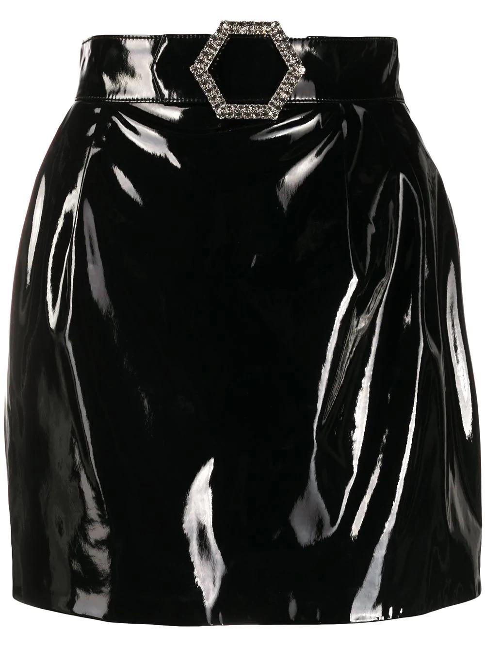 patent mini skirt by PHILIPP PLEIN