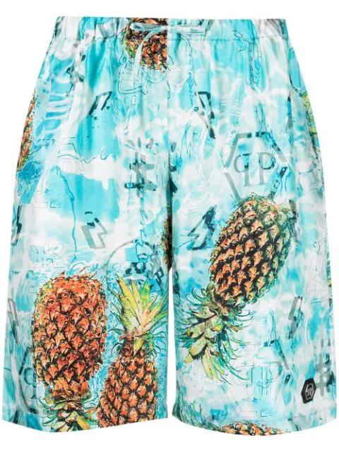 pineapple print lounge shorts by PHILIPP PLEIN