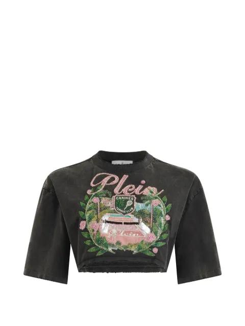 printed crop top by PHILIPP PLEIN