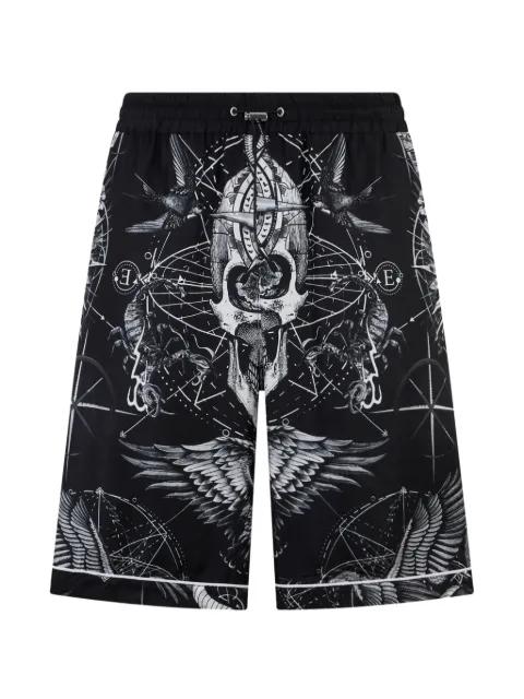 printed silk shorts by PHILIPP PLEIN