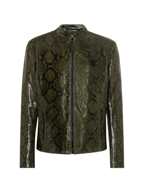 python leather biker jacket by PHILIPP PLEIN
