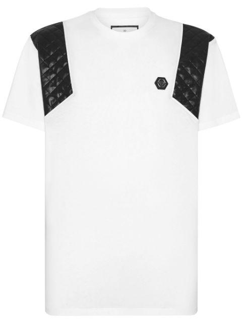quilted-panel detail T-shirt by PHILIPP PLEIN