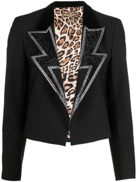 rhinestone cropped blazer by PHILIPP PLEIN