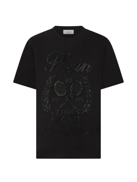 rhinestone-embelished round-neck T-shirt by PHILIPP PLEIN