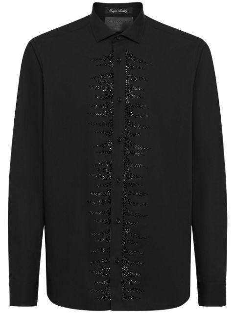 rhinestone-embellished cotton shirt by PHILIPP PLEIN