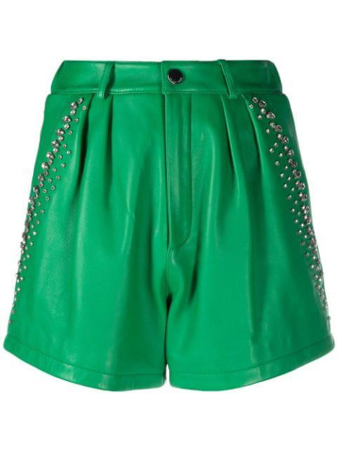rhinestone-embellished leather shorts by PHILIPP PLEIN