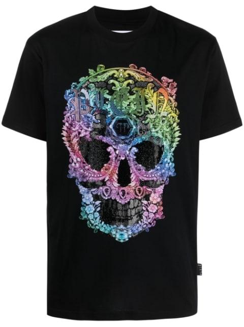 rhinestone-embellished skull-print T-shirt by PHILIPP PLEIN