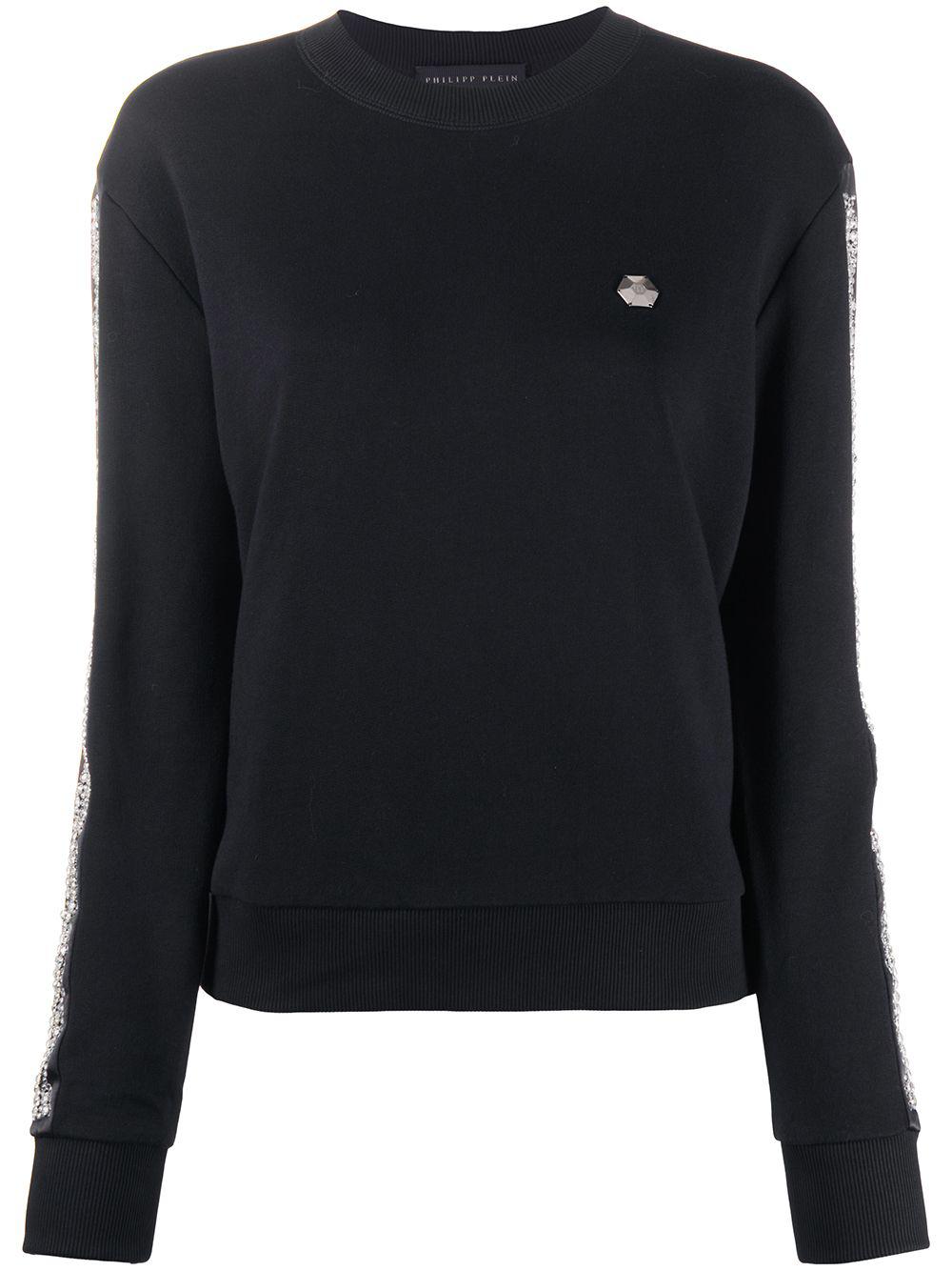 rhinestone-embellished stripe sweatshirt by PHILIPP PLEIN