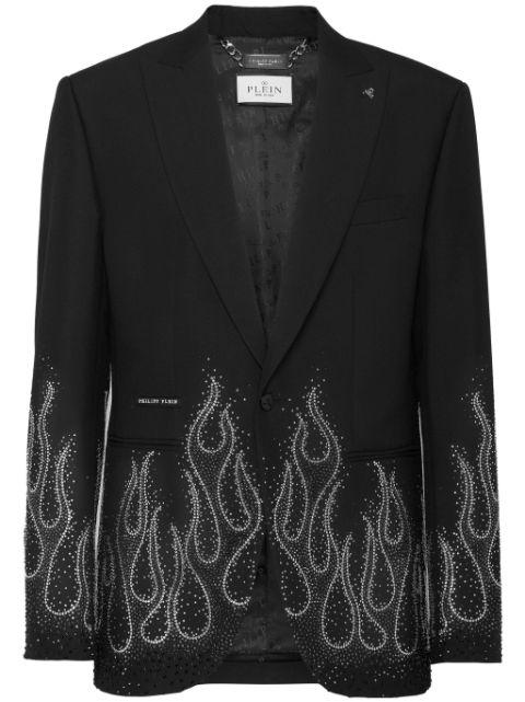 rhinestone-flame embellished blazer by PHILIPP PLEIN