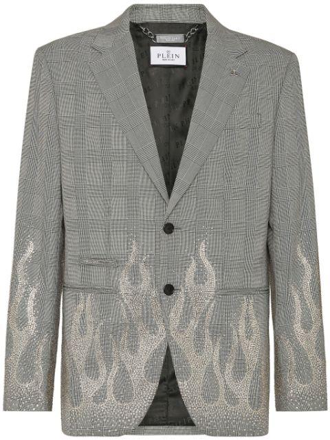 rhinestone-flame embellished blazer by PHILIPP PLEIN