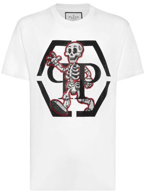 rhinestone-skeleton cotton T-shirt by PHILIPP PLEIN