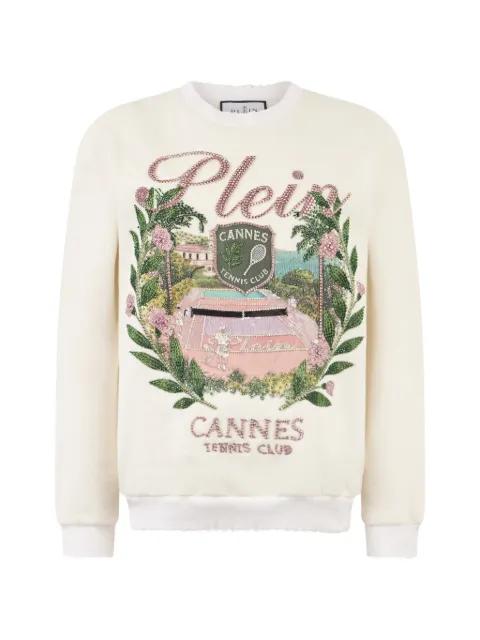 rhinestoned patch sweatshirt by PHILIPP PLEIN