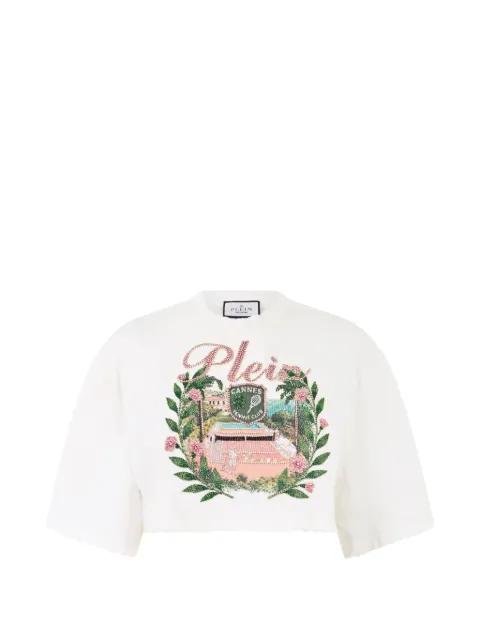 rhinestones cropped T-shirt by PHILIPP PLEIN