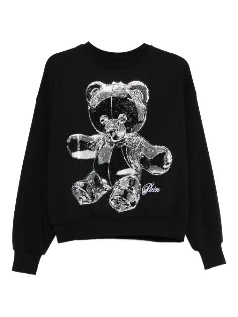 rhinsetone-embellished bear sweatshirt by PHILIPP PLEIN