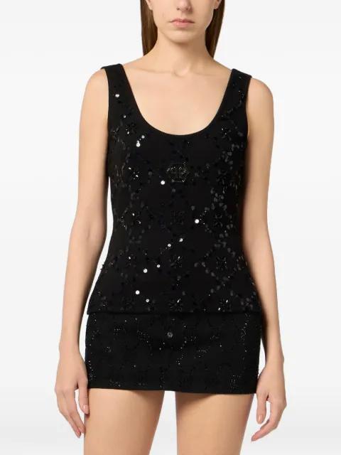 rhombus flower strass tank top by PHILIPP PLEIN