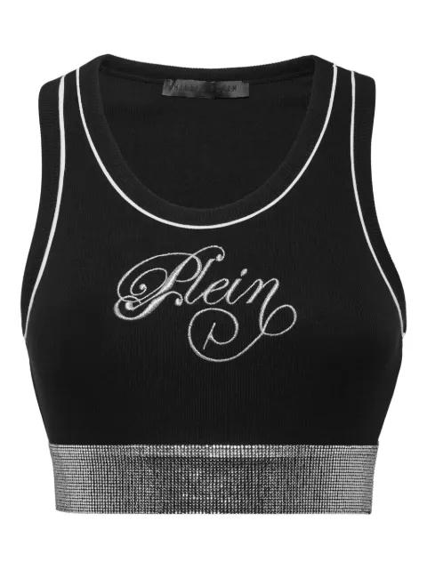 ribbed-knit logo-embroidered top by PHILIPP PLEIN