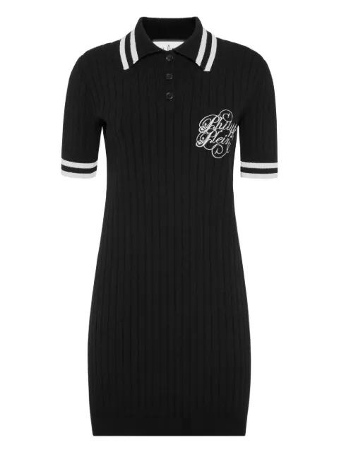 ribbed polo mini dress by PHILIPP PLEIN