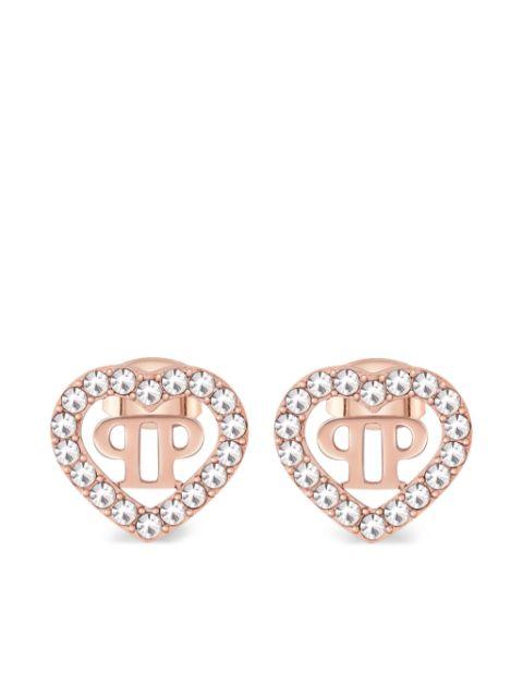 rocked hearts earrings by PHILIPP PLEIN