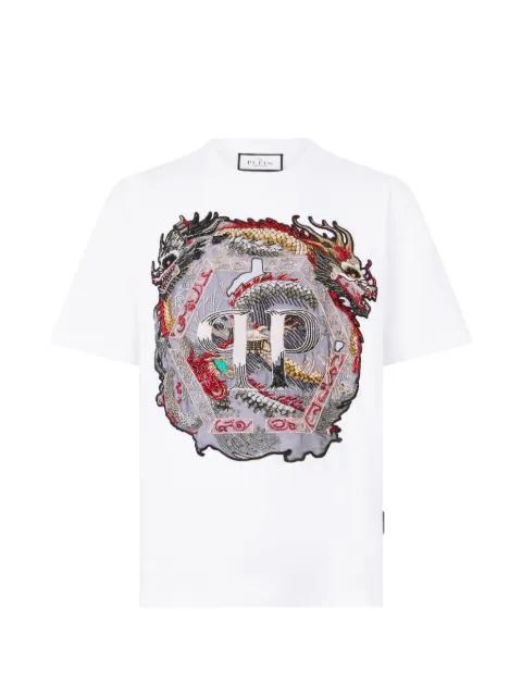 round-neck dragon-motif T-shirt by PHILIPP PLEIN