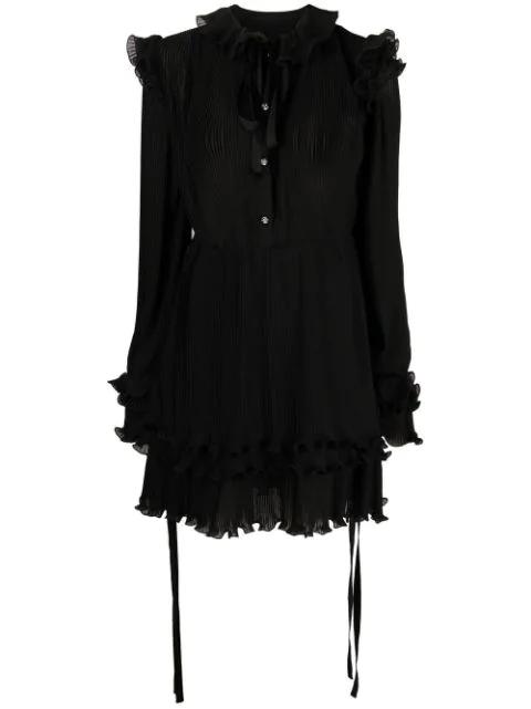 ruffled plissé midi dress by PHILIPP PLEIN