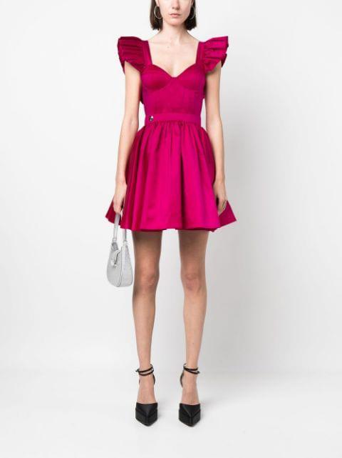 ruffled-sleeve silk mini dress by PHILIPP PLEIN
