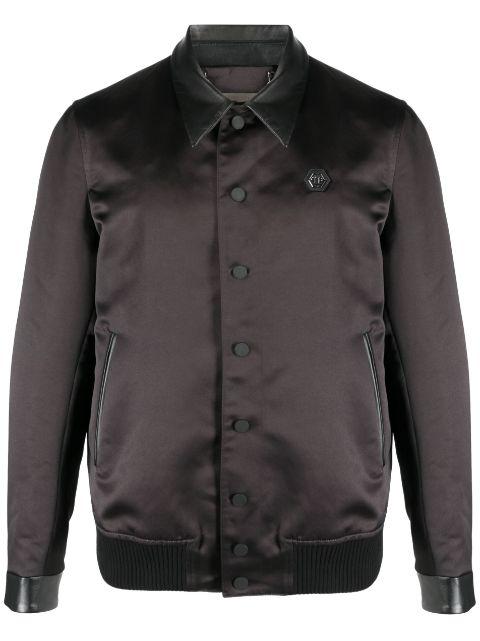 satin-finish graphic-print bomber jacket by PHILIPP PLEIN