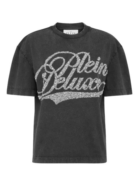 sequin-embellished logo-lettering T-shirt by PHILIPP PLEIN