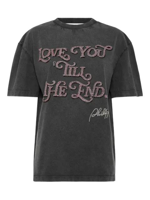 sequin-embellished open-back T-shirt by PHILIPP PLEIN