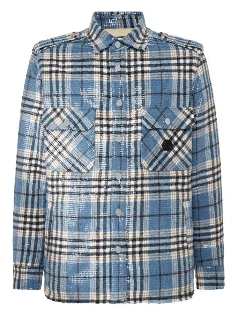 sequin-embellished plaid shirt by PHILIPP PLEIN