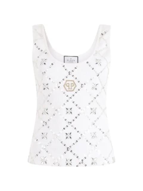 sequin rhinestone tank top by PHILIPP PLEIN
