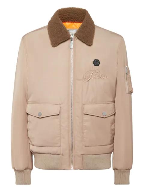 shearling-collar bomber jacket by PHILIPP PLEIN
