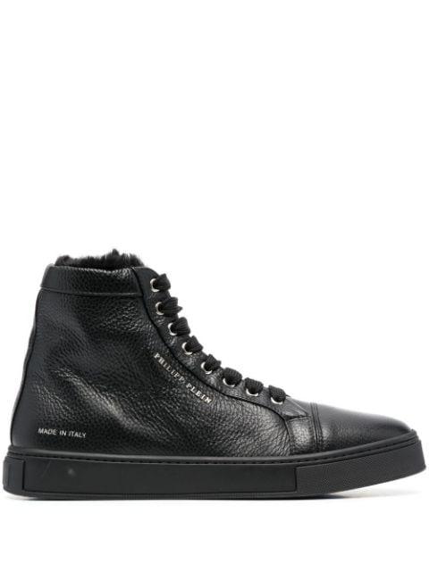 shearling lined high-top sneakers by PHILIPP PLEIN