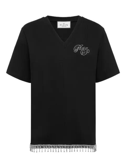 signature-embellished V-neck t-shirt by PHILIPP PLEIN