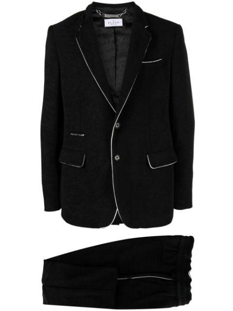 single-breasted chenille suit by PHILIPP PLEIN