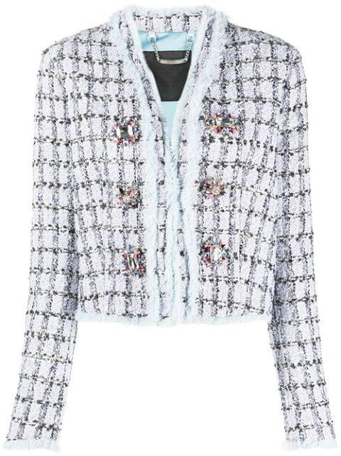 single-breasted tweed blazer by PHILIPP PLEIN