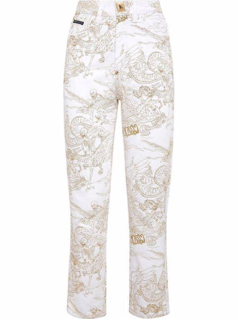 skeleton-print cropped jeans by PHILIPP PLEIN