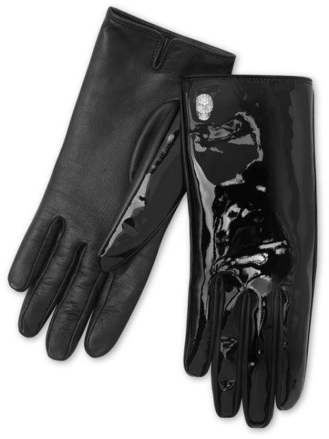 skull-appliqué leather gloves by PHILIPP PLEIN