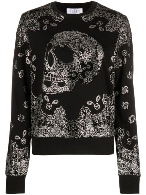 skull-bandana cotton-blend sweatshirt by PHILIPP PLEIN