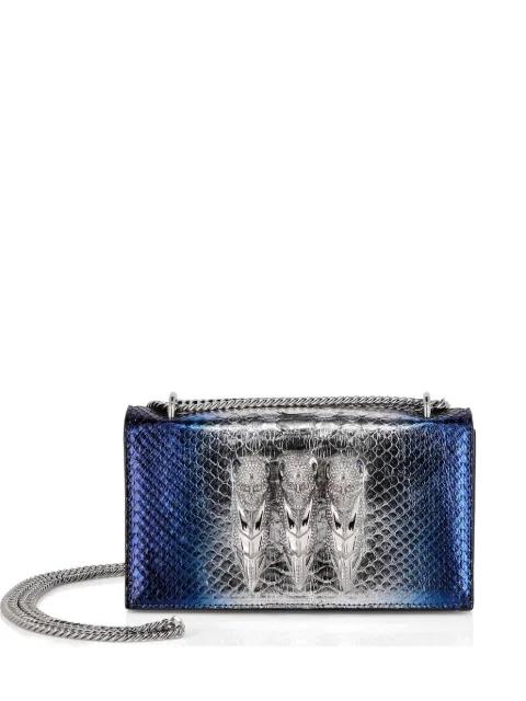 skull-embellished mettalic-effect shoulder bag by PHILIPP PLEIN