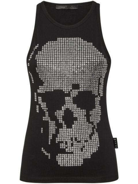 skull-embellished ribbed tank top by PHILIPP PLEIN
