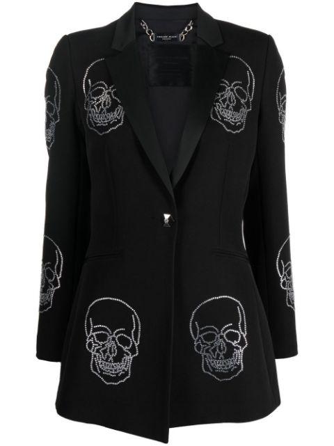 skull-embellished single-breasted coat by PHILIPP PLEIN