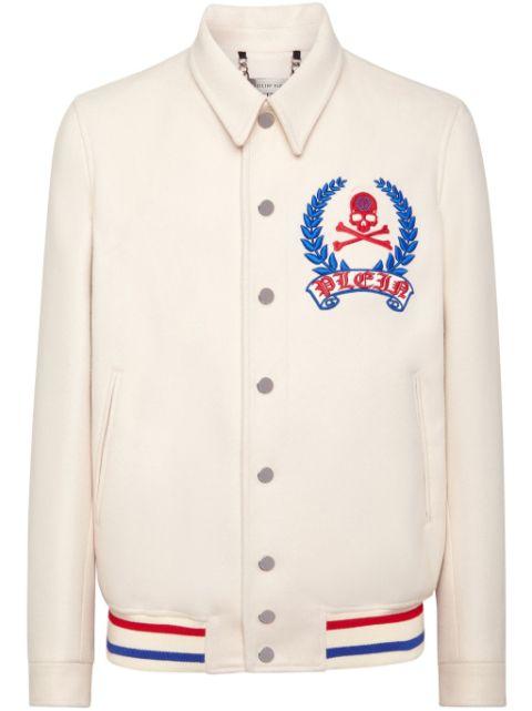 skull-embroidered shirt jacket by PHILIPP PLEIN