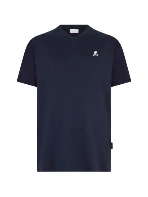 skull-embroidery V-neck T-shirt by PHILIPP PLEIN