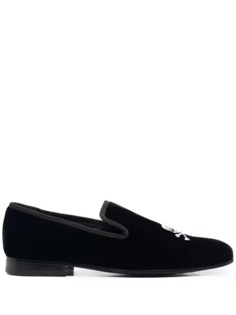 skull embroidery velvet loafers by PHILIPP PLEIN