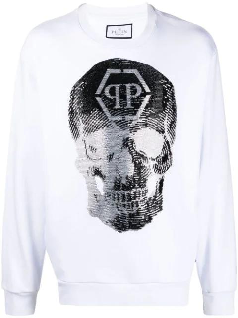 skull logo-print crew-neck sweatshirt by PHILIPP PLEIN