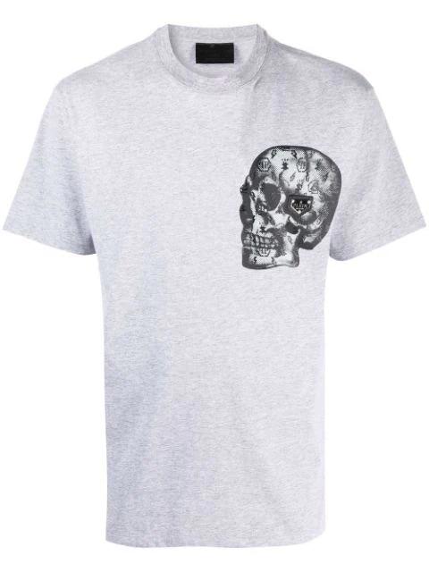 skull-print cotton-blend T-shirt by PHILIPP PLEIN